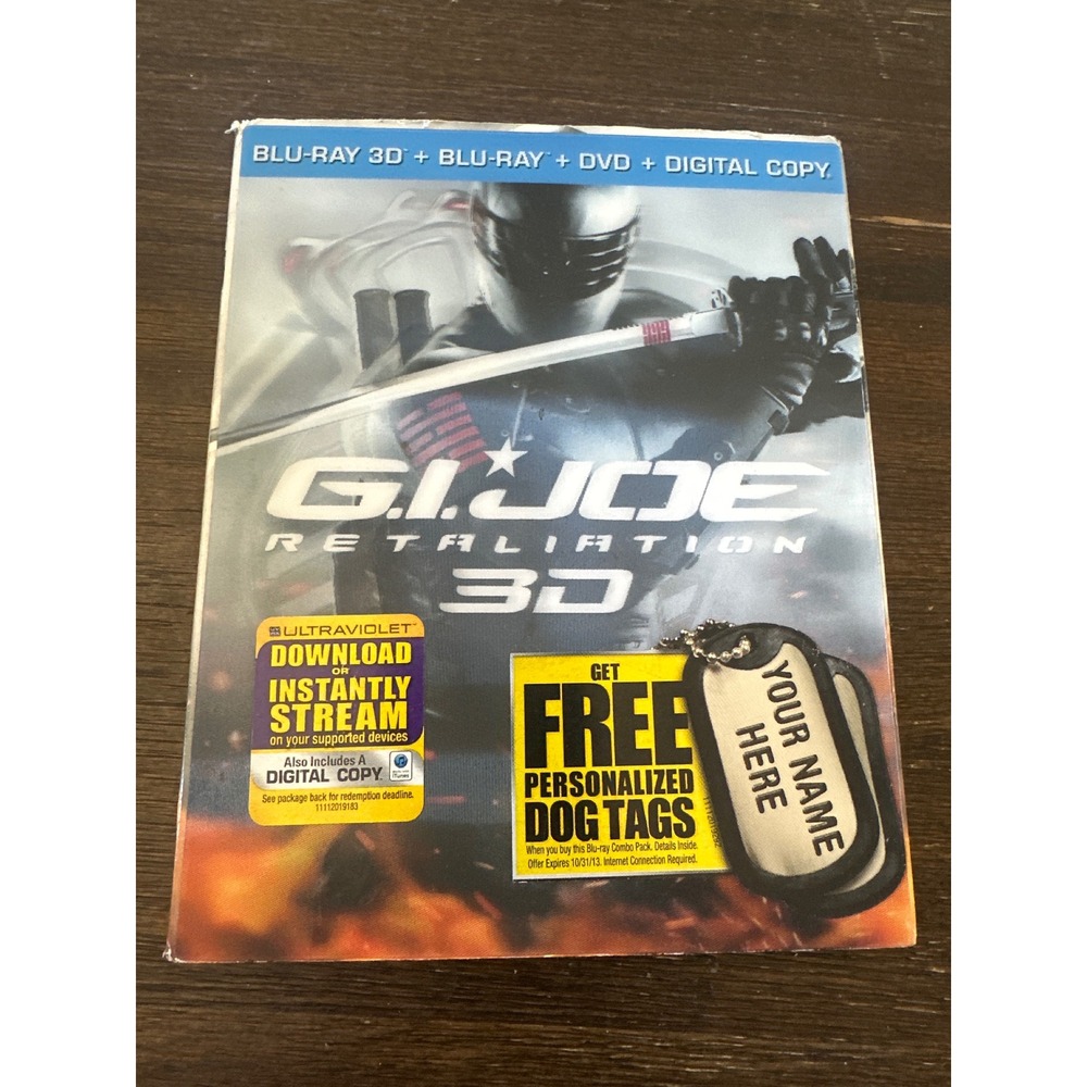 GI Joe Retaliation 3D Blu-ray DVD Combo Pack with Slipcover Action Movie